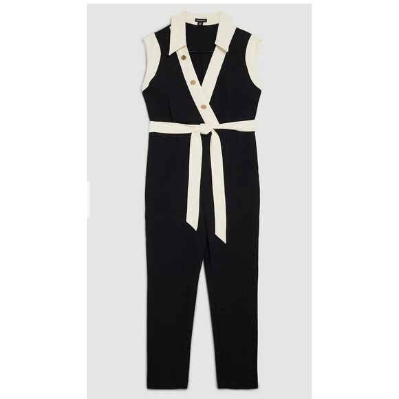 Karen Millen Pants - NWT Karen Millen  Twill Button Detail Woven Wrap Jumpsuit Size: 8